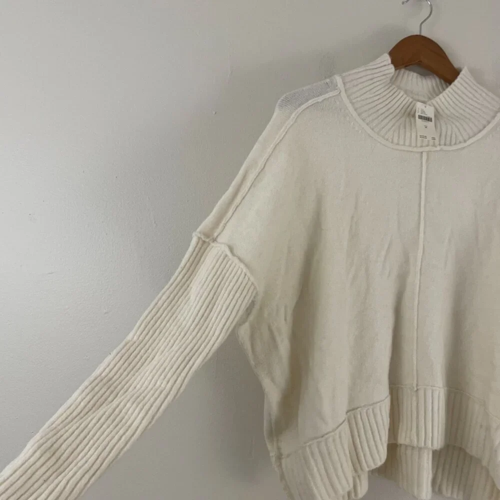 Anthropologie Maeve Gretchen Mock Neck Mixed Knit Cozy Sweater Size Medium_5